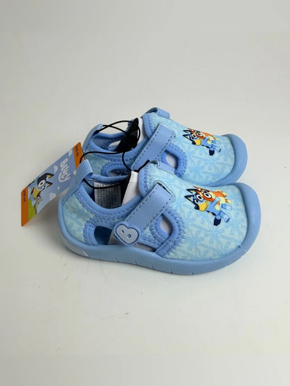 Kids' Light Blue Character Water Shoes with Easy Hook-and-Loop Strap